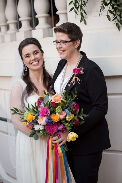 Danielle & Lindsay on their wedding day